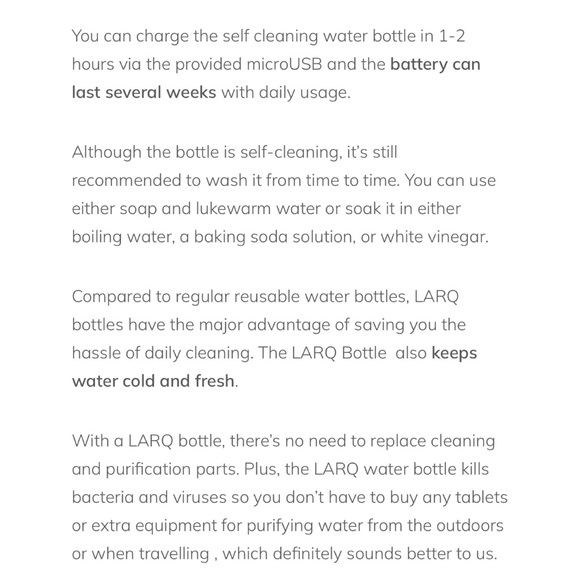 LARQ water bottle - Picture 9 of 12